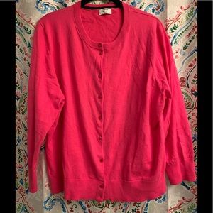 Crown & Ivy curvy hot pink cardigan